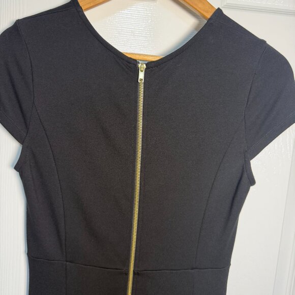 Felicity + Coco Womens Cap Sleeve Full Back Zipper Navy Pencil Midi Dress Medium - Picture 6 of 6